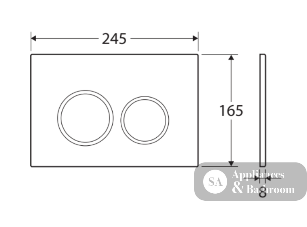 R&T JB11GM Round Button Flush Plate Gun Metal - Toilet Cisterns & Buttons