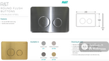 R&T JB11UB Round Button Flush Plate Urban Brass - Toilet Cisterns & Buttons