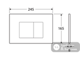R&T JB60W Square Button Flush Plate Gloss White - Toilet Cisterns & Buttons