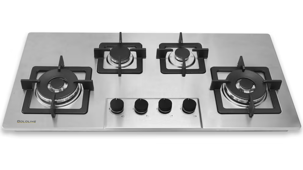 Goldline SAB4GLSS 93cm Stainless Steel Narrow 4 Burner Gas Cooktop