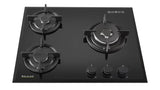 Goldline SAB603S 64cm Black 3 Burner Gas Cooktop