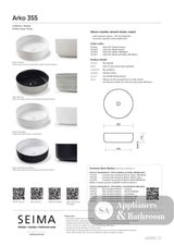 Seima 191006 Arko 355 Above Counter Basin Textured White - Basins