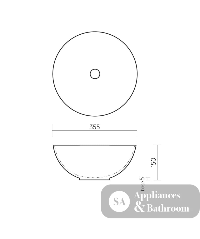 Seima 191012 Arko 360 Above Counter Basin White Silk No Taphole - Basins