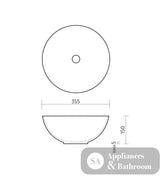 Seima 191012 Arko 360 Above Counter Basin White Silk No Taphole - Basins