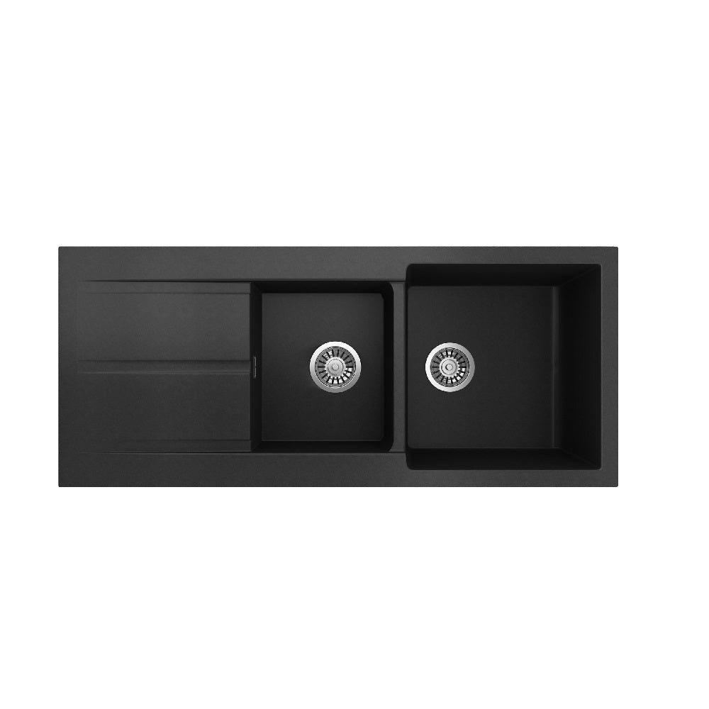 Seima 191055 Oros Sink Abovemount Left or Right Hand Drainer No Taphole Black 1160 x 500mm - Sinks