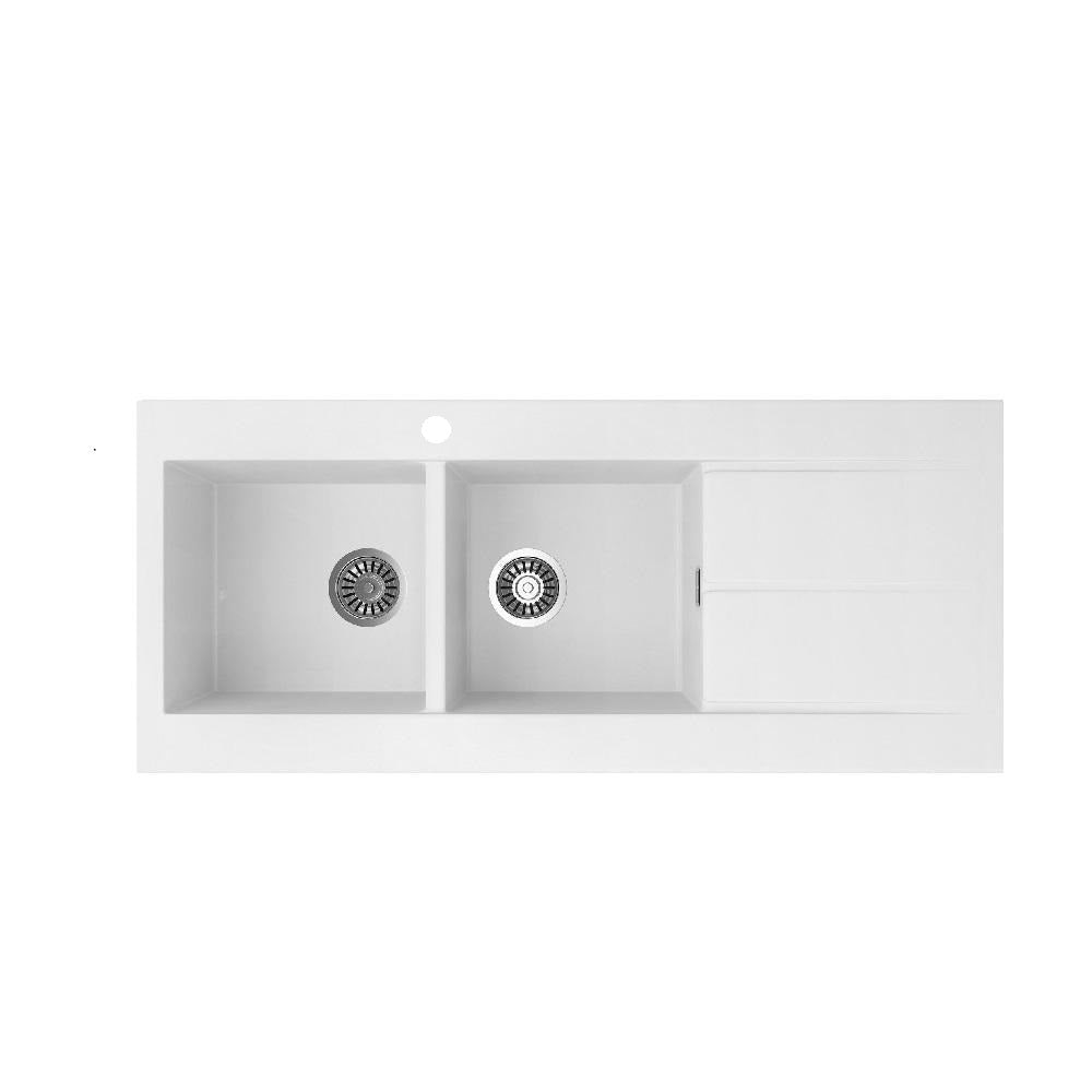 Seima 191059 Oros Arqstone Sink Abovemount One Taphole White 1160mm x 500mm - Sinks