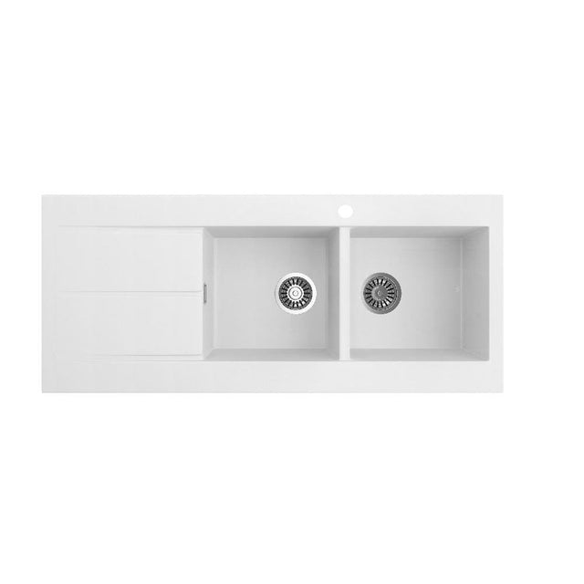 Seima 191062 Oros Sink Abovemount Left Hand Drainer One Taphole White 1160mm x 500mm - Sinks