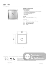 Seima 191331 Leto 440 Single Bowl Sink Stainless Steel - Sinks