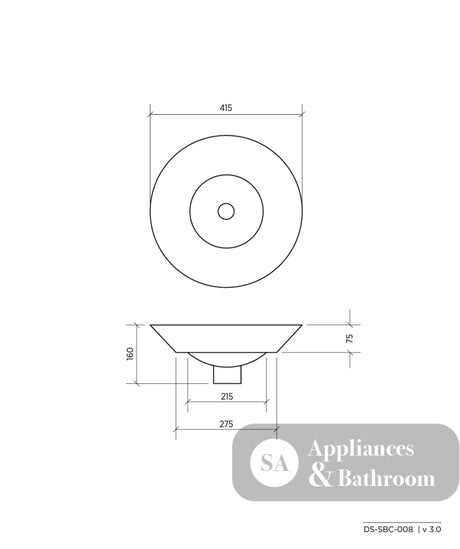 Seima 191436 Arko 008 Above Counter Basin White No Taphole - Basins