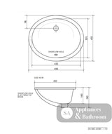 Seima 191469 Arko 203 Undermount Basin with Overflow White No Taphole - Basins