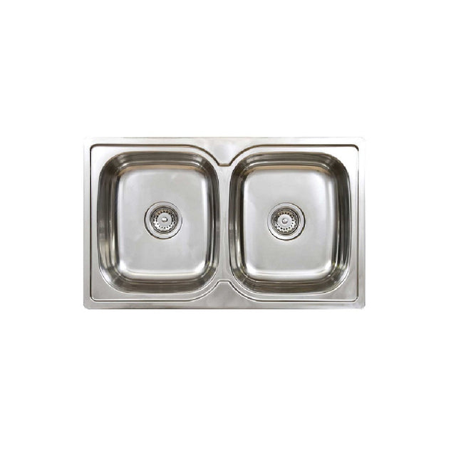 Seima 191582 Acero 005 Double Bowl Sink Abovemount (No taphole) Stainless Steel 820x500mm - Sinks