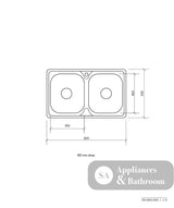 Seima 191584 Acero 005 Double Bowl Sink One Taphole - Sinks