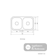 Seima 191605 Acero 210 Double Bowl Sink No Taphole - Sinks