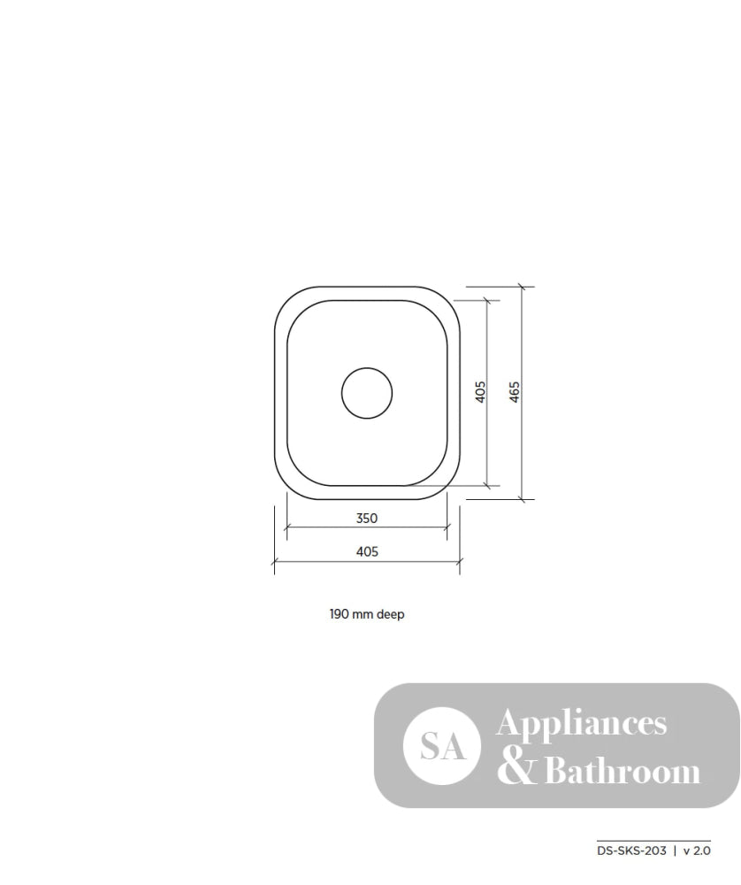 Seima 191606 Acero 203 Single Bowl Sink No Taphole - Sinks