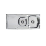 Seima 191613 Acero 1080 Sink 1.75 Right Hand Bowl with Left Hand Drainer One Taphole - Sinks