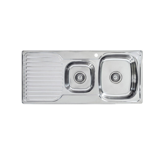 Seima 191613 Acero 1080 Sink 1.75 Right Hand Bowl with Left Hand Drainer One Taphole - Sinks
