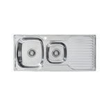 Seima 191615 Acero 1080 Sink 1.75 Left Hand Bowl with Right Hand Drainer One Taphole - Sinks