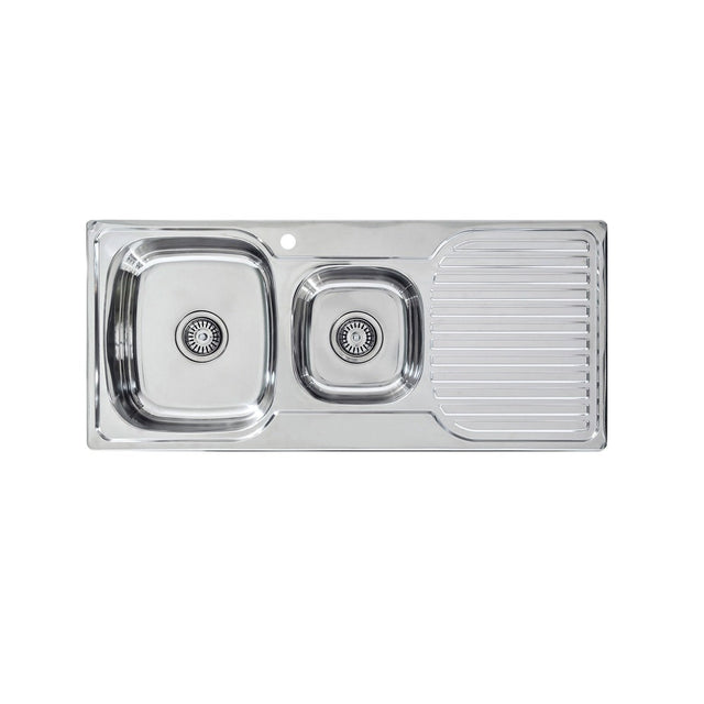 Seima 191615 Acero 1080 Sink 1.75 Left Hand Bowl with Right Hand Drainer One Taphole - Sinks