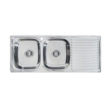Seima 191623 Acero A1200 Double Bowl Sink Right Hand Drainer One Taphole Stainless Steel - Sinks