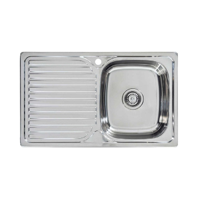 Seima 191626 Acero 800 Single Bowl Sink Abovemount (1 taphole) Left Drainer Stainless Steel 800x480mm - Sinks