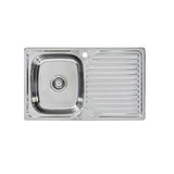 Seima 191628 Acero 800 Single Bowl Sink Abovemount (1 taphole) Right Drainer Stainless Steel 800x480mm - Sinks