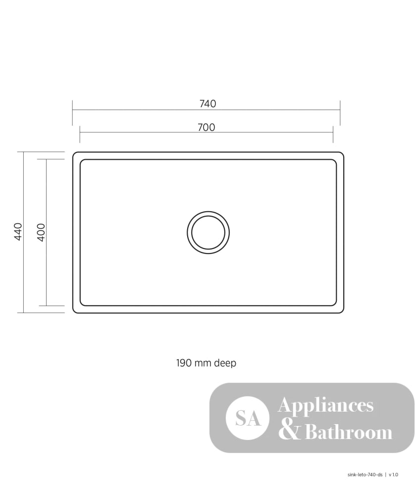 Seima 191876 Leto 700 Single Bowl Sink Stainless Steel - Sinks
