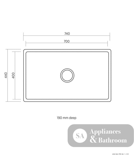 Seima 191876 Leto 700 Single Bowl Sink Stainless Steel - Sinks