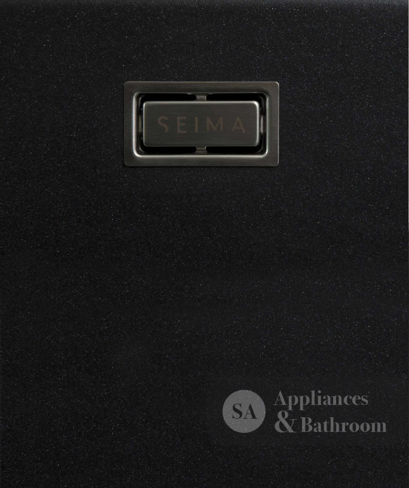 Seima 191987 Oros Arqstone Sink Abovemount One Taphole Black 620 x 500mm - Sinks