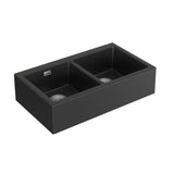 Seima 192184 902 Oros Double Bowl Butler Sink No Taphole Black 900x515mm - Butler Kitchen Sinks