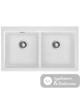 Seima 192185 Oros 902 Double Bowl Butler Sink No Taphole White 900x515mm - Butler Kitchen Sinks
