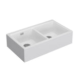 Seima 192185 Oros 902 Double Bowl Butler Sink No Taphole White 900x515mm - Butler Kitchen Sinks