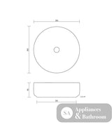 Seima 192207 Arko 355 Above Counter Basin Black/White Textured - Basins