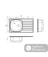 Seima 192377 Acero 860 Abovemount Sink 1 Tap Hole Right Hand Drainer Stainless Steel - Sinks