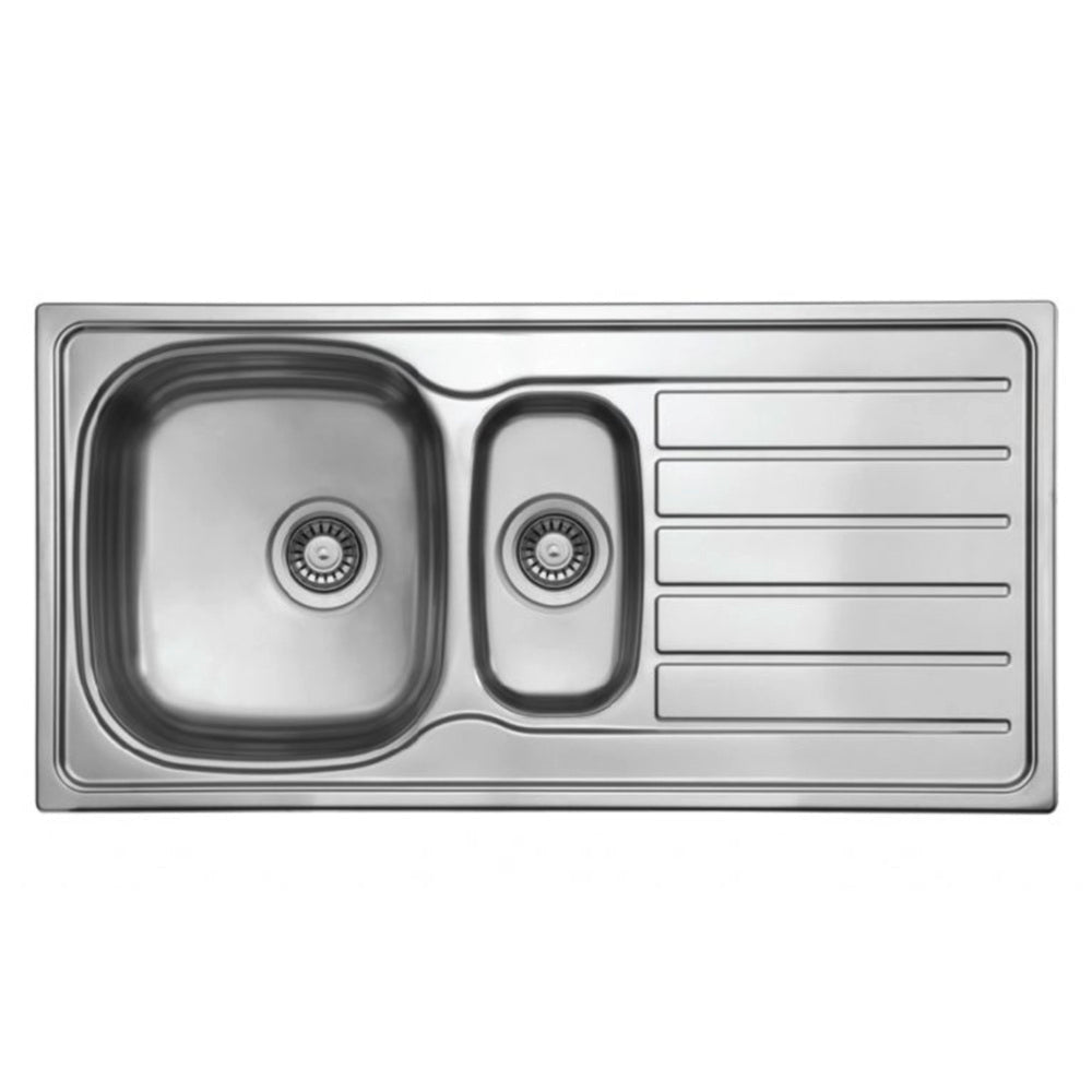 Seima 192385 Acero 1000 Topmount Sink 1 & 1/2 Bowl w/ Right Hand Drainer (No Taphole) Stainless Steel 1000x500mm - Sinks