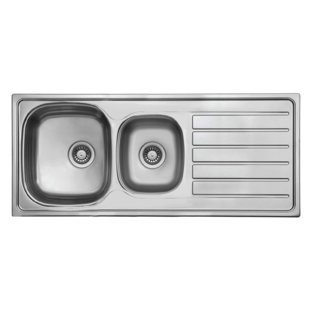 Seima 192391 Acero 1160 Topmount Sink 1 & 3/4 Bowl w/ Right Hand Drainer (No Taphole) Stainless Steel 1160x500mm - Sinks