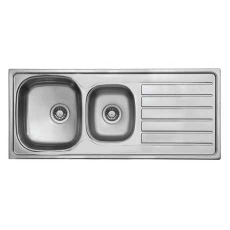 Seima 192391 Acero 1160 Topmount Sink 1 & 3/4 Bowl w/ Right Hand Drainer (No Taphole) Stainless Steel 1160x500mm - Sinks