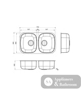 Seima 192401 Acero 754 Sink Undermount Stainless Steel - Sinks