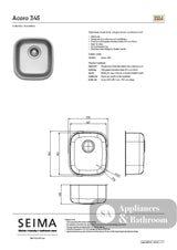 Seima 192403 Acero 345 Sink Undermount Stainless Steel - Sinks