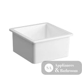 Seima 192420 Odessa 460 Ceramic Butler Sink Single Bowl 460x460mm Abovemount/Undermount White Gloss with Stainless