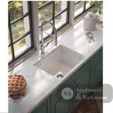Seima 192421 Odessa 560 Ceramic Butler Sink Single Bowl 565x460mm Abovemount/Undermount White Gloss with Stainless