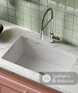 Seima 192502 Odessa 760 Ceramic Butler Sink Single Bowl 760x480mm Abovemount/Undermount White Gloss with Stainless