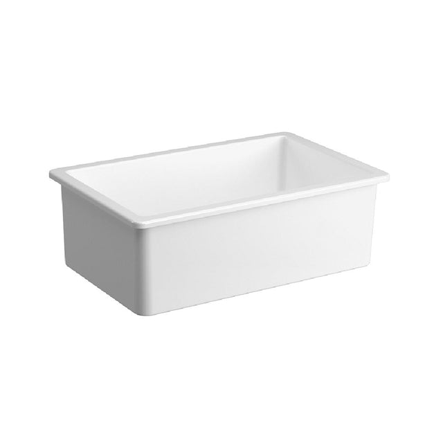 Seima 192502 Odessa 760 Ceramic Butler Sink Single Bowl 760x480mm Abovemount/Undermount White Gloss with Stainless