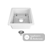 Seima 192510 Odessa 460 Ceramic Butler Sink Single Bowl 460x460mm Abovemount/Undermount White Gloss with Brushed