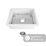 Seima 192511 Odessa 560 Ceramic Butler Sink Single Bowl 565x460mm Abovemount/Undermount White Gloss with Gunmetal
