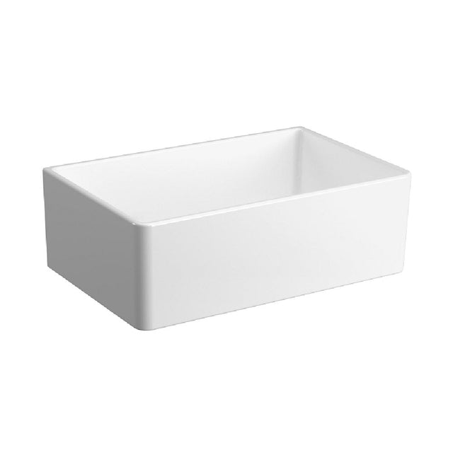Seima 192514 Odessa 761 Ceramic Butler Sink Single Bowl 760x485mm Apron Front White Gloss with Gunmetal Basket Waste &