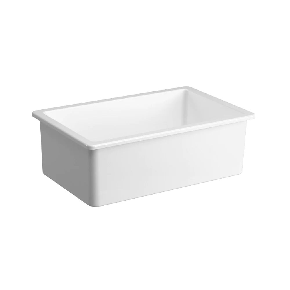 Seima 192522 Odessa 760 Ceramic Butler Sink Single Bowl 760x480mm Abovemount/Undermount White Gloss with Brushed Gold