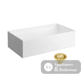 Seima 192526 Odessa 920 Ceramic Butler Sink Single Bowl 915x485mm Workstation White Gloss with Brushed Gold Basket