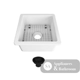 Seima 192530 Odessa 460 Ceramic Butler Sink Single Bowl 460x460mm Abovemount/Undermount White Gloss with Brushed Black