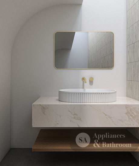 Seima 192619 Cleo 500 Fluted Oval Above Counter Basin 500x315mm Matte White - Above Counter Basins