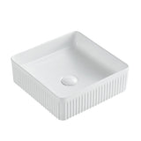 Seima 192622 Cleo 365 Fluted Square Above Counter Basin 365x365mm Gloss White - Above Counter Basins